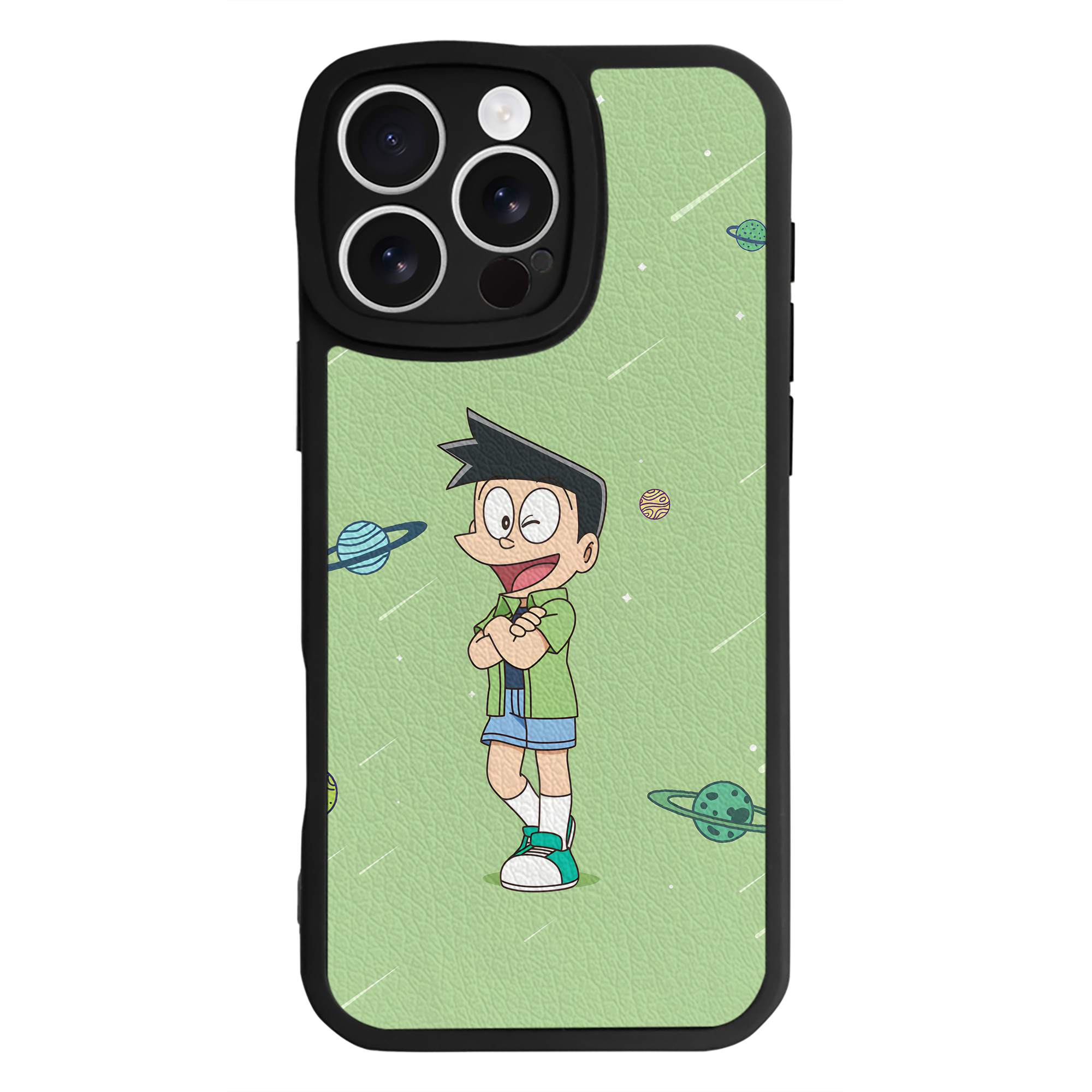 （画像用） ドラえもん Doraemon 【iPhone 16シリーズ対応】シリコンスマホケース（レザー調） 材質：シリコン